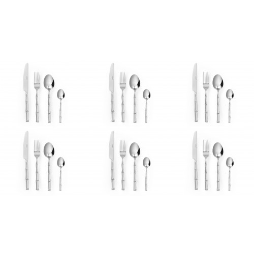 Прибори за хранене 24 части EXCELSA BAMBU, сребрист