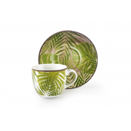 Сет чаши с чинии за еспресо 6 бр. EXCELSA FOLIAGE 100 мл.