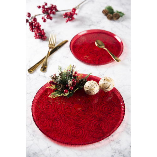 Чиния EXCELSA ARABESQUE RED 21 см.