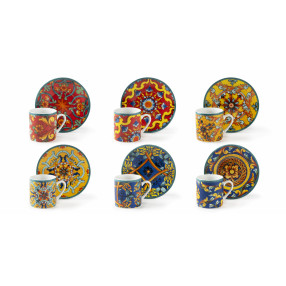 Сет чаши с чинии за еспресо 6 бр. EXCELSA TRINACRIA 70 мл.