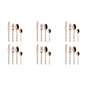 Прибори за хранене 24 части EXCELSA BAMBU, розово злато