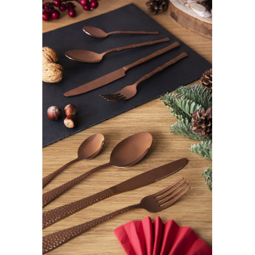 Прибори за хранене 24 части EXCELSA BAMBU, розово злато