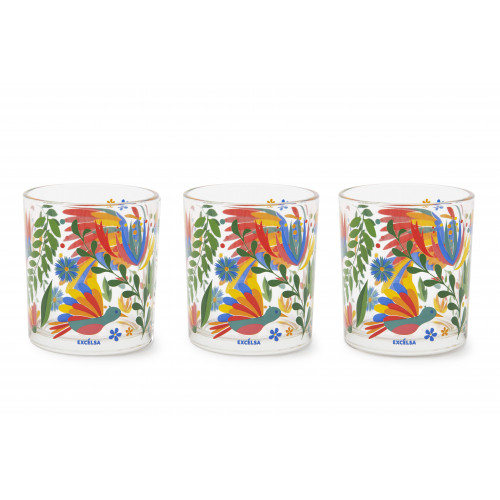 Сет чаши 3 бр. EXCELSA MEXICAN FLOWERS 250 мл.