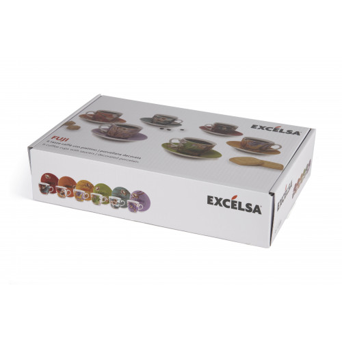 Сет чаши с чинии за еспресо 6 бр. EXCELSA FUJI 100 мл. Сет чаши с чинии за еспресо 6 бр. EXCELSA FUJI 100 мл.