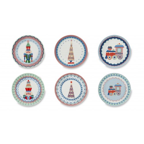 Сет десертни чинии EXCELSA XMAS SWEET PASTELS 15 см.