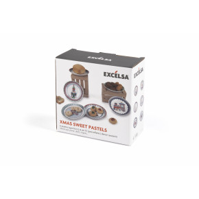 Сет десертни чинии EXCELSA XMAS SWEET PASTELS 15 см.