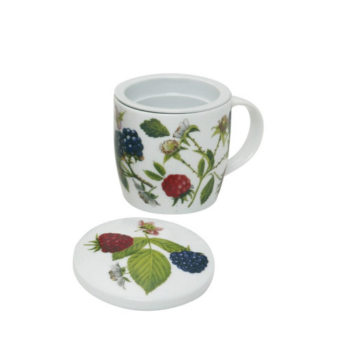 Чаша с капак и запарка за чай EXCELSA  BOTANIC, къпини 200 мл.