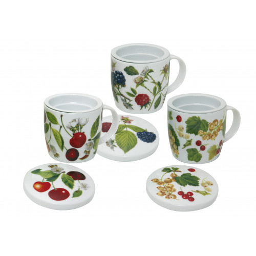 Чаша с капак и запарка за чай EXCELSA  BOTANIC, череша 200 мл.