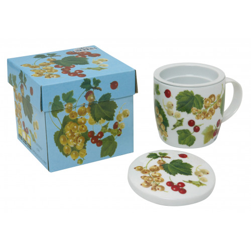 Чаша с капак и запарка за чай EXCELSA  BOTANIC, касис 200 мл.