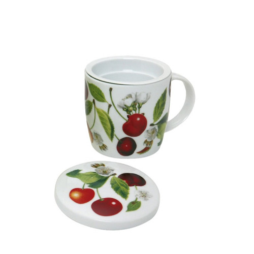 Чаша с капак и запарка за чай EXCELSA  BOTANIC, череша 200 мл.