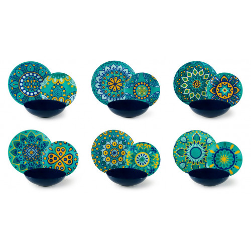 Сет чинии за хранене 18 части EXCELSA MANDALA MEDITERRANEO