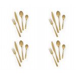 Прибори за хранене 16 части EXCELSA SHADOW, златист