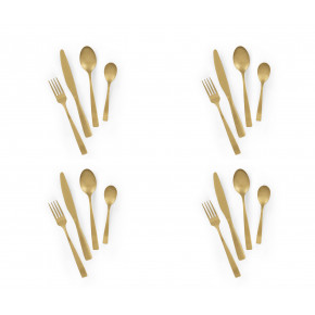 Прибори за хранене 16 части EXCELSA SHADOW, златист