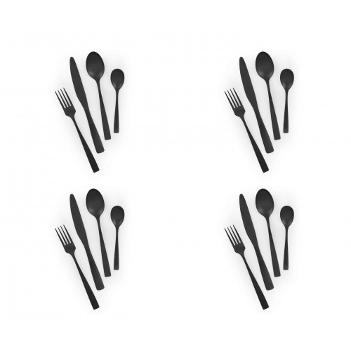 Прибори за хранене 16 части EXCELSA SHADOW, черен