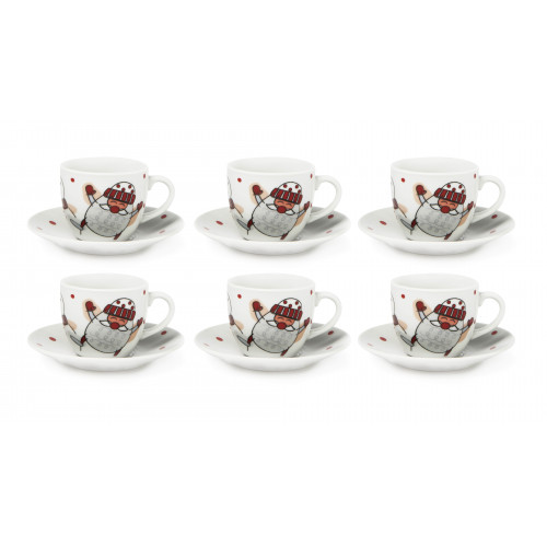 Сет чаши с чинии за еспресо 6 бр. EXCELSA SNOWMAN 90 мл.