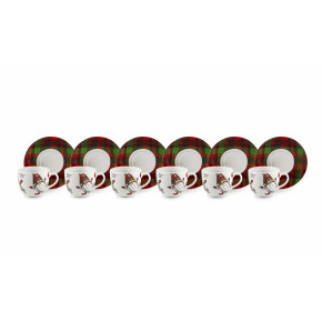 Сет чаши с чинии за еспресо 6 бр. EXCELSA TARTAN GNOME 70 мл.