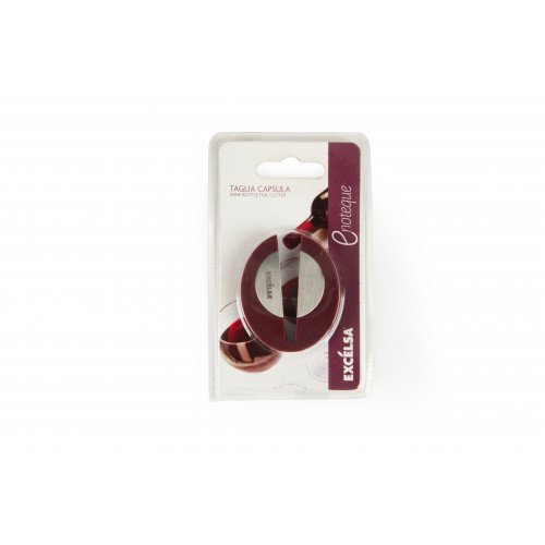 Нож за премахване на фолио от бутилка EXCELSA ENOTEQUE, червен