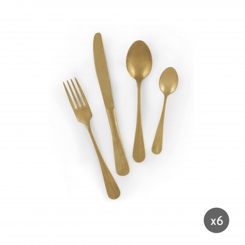 Прибори за хранене 24 части EXCELSA VINTAGE, златист