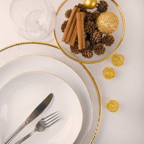 Прибори за хранене 24 части EXCELSA VINTAGE, златист