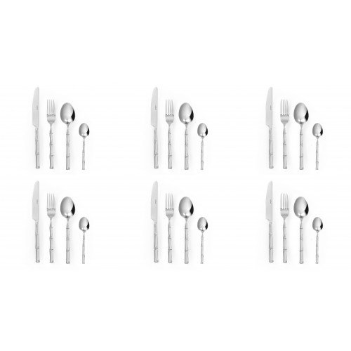 Прибори за хранене 24 части EXCELSA BAMBU, сребрист