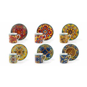 Сет чаши с чинии за еспресо 6 бр. EXCELSA TRINACRIA 70 мл.