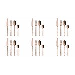 Прибори за хранене 24 части EXCELSA BAMBU, розово злато