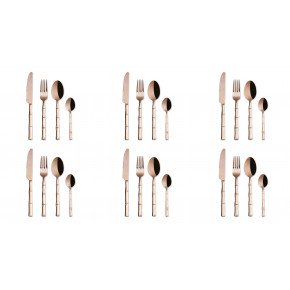 Прибори за хранене 24 части EXCELSA BAMBU, розово злато