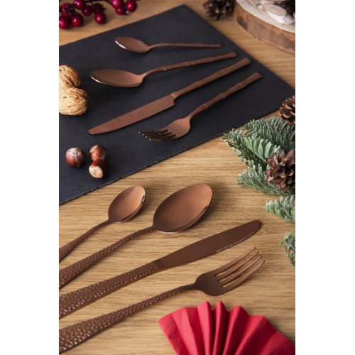 Прибори за хранене 24 части EXCELSA BAMBU, розово злато