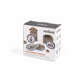 Сет десертни чинии EXCELSA XMAS SWEET PASTELS 15 см.