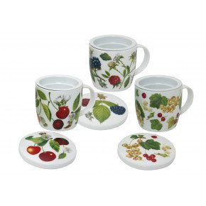 Чаша с капак и запарка за чай EXCELSA  BOTANIC, къпини 200 мл.