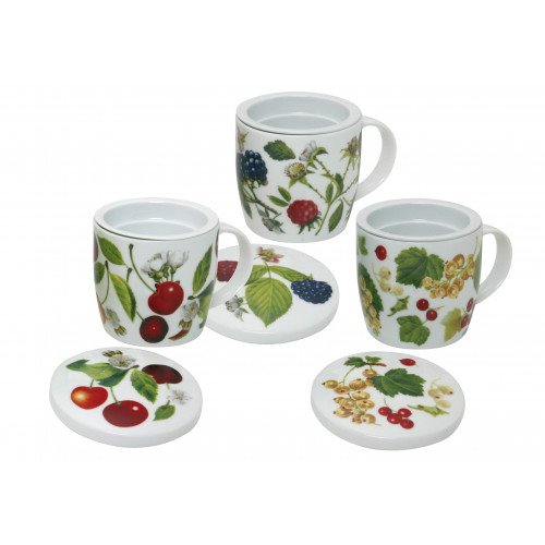 Чаша с капак и запарка за чай EXCELSA  BOTANIC, череша 200 мл.