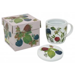 Чаша с капак и запарка за чай EXCELSA  BOTANIC, къпини 200 мл.