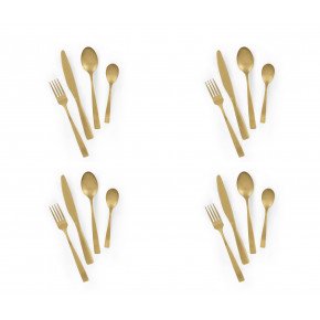 Прибори за хранене 16 части EXCELSA SHADOW, златист