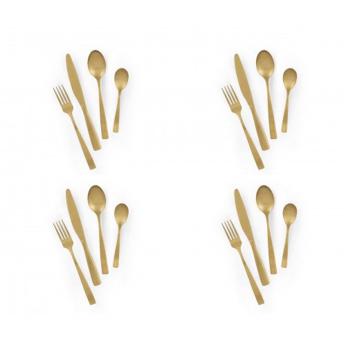 Прибори за хранене 16 части EXCELSA SHADOW, златист