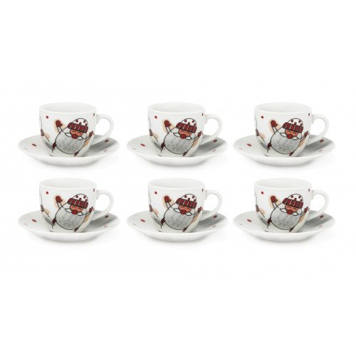 Сет чаши с чинии за еспресо 6 бр. EXCELSA SNOWMAN 90 мл.
