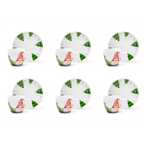 Сет чаши с чинии за еспресо 6 бр. EXCELSA GNOMO FRIENDS 70 мл.