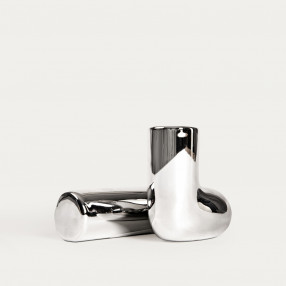 Свещник HOMLA SILVERI 11,5x8,5x7,5 см., сребрист