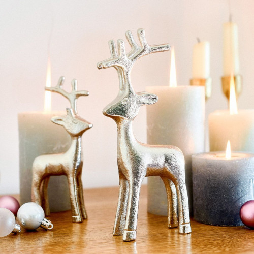 Декорация елен HOMLA AGRI 20 см., сребрист