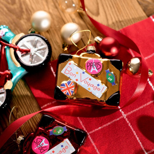 Висулка куфар HOMLA GLASSO 8х7 см., златист