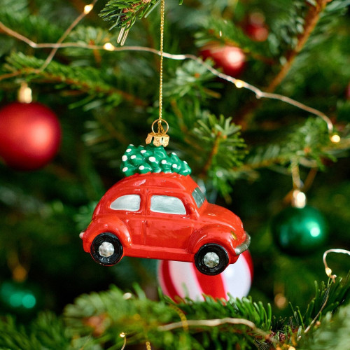 Висулка кола с елха HOMLA EVI RED 7 см.