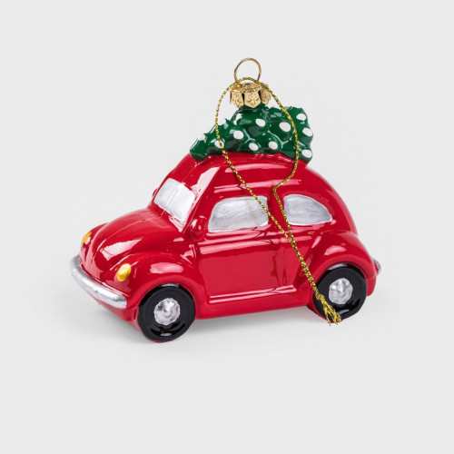 Висулка кола с елха HOMLA EVI RED 7 см.