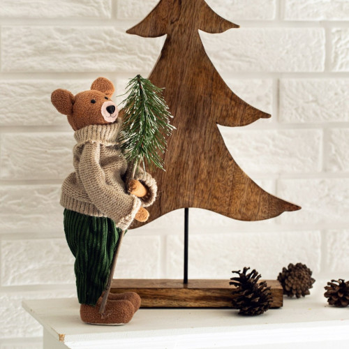 Декорация мишка с елха HOMLA CAROL 27х12 см.