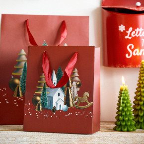 Подаръчна торба HOMLA CYMKA 19x23x10 см., червен