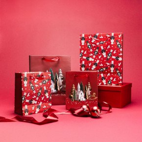 Подаръчна торба HOMLA CYMKA 19x23x10 см., червен