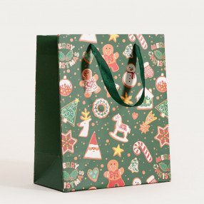 Подаръчна торба HOMLA CYMKA 19x23x10 см., зелен