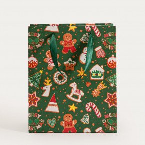 Подаръчна торба HOMLA CYMKA 19x23x10 см., зелен