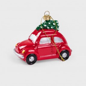 Висулка кола с елха HOMLA EVI RED 7 см.