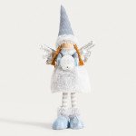 Ангел с LED лампа HOMLA AURIE 57 см., син