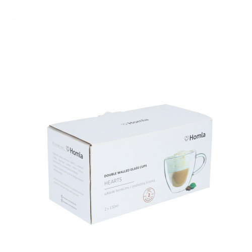 Сет чаши с двойно дъно 2 бр. HOMLA CEMBRA HEARTS 150 мл. Сет чаши с двойно дъно 2 бр. HOMLA CEMBRA HEARTS 150 мл.