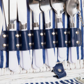 Кошница за пикник за 4 човека с одеяло HOMLA ORLANDO 46x30x20 см., бял